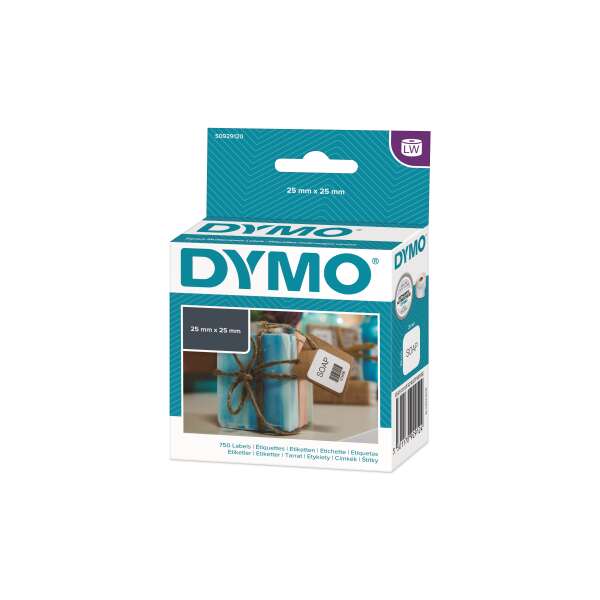 DYMO S0929120 - этикетки многофункциональные, 25х25 мм, 750 шт/рул