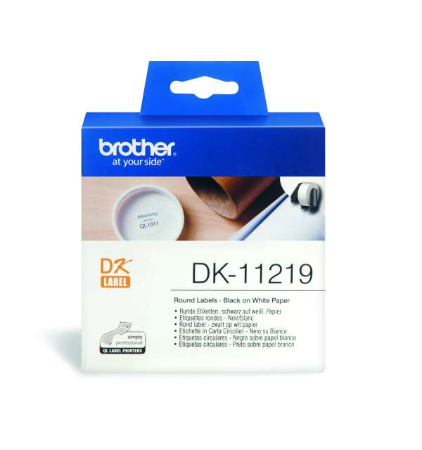 BROTHER DK-11219 - наклейки круглые бумажные Ø12 мм