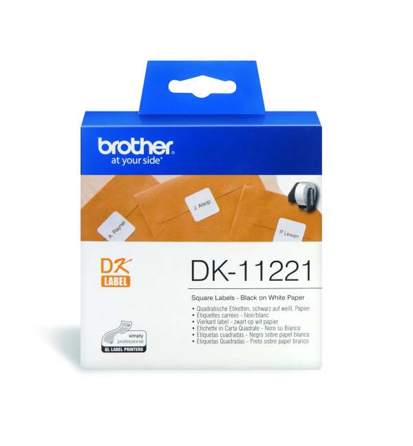 BROTHER DK-11221 - наклейки квадратные бумажные 23х23 мм