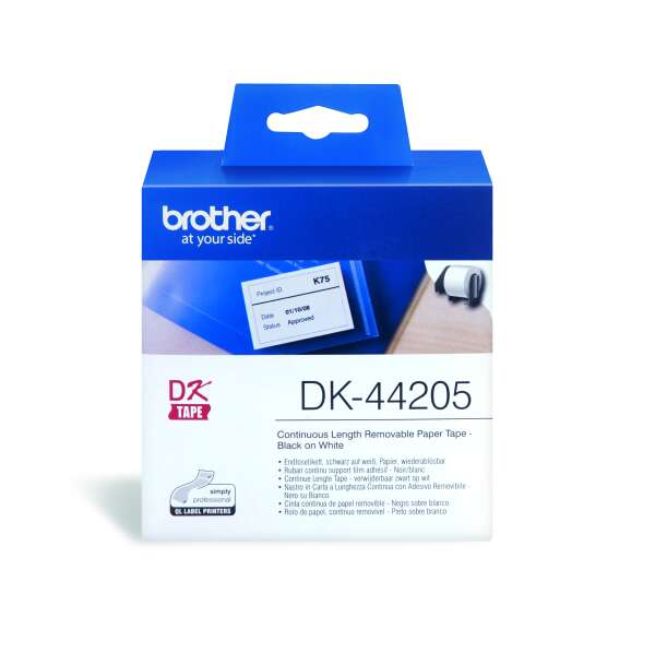 BROTHER DK-44205 - лента непрерывная бумажная белая отделяемая 62 мм х 30,48 м