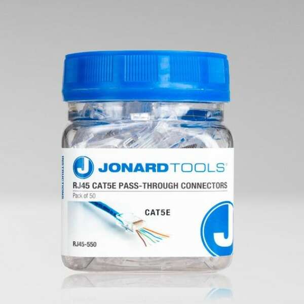 Сквозные коннекторы Jonard Tools RJ45 (CAT5e) для одножильных и многожильных проводников (50 шт)