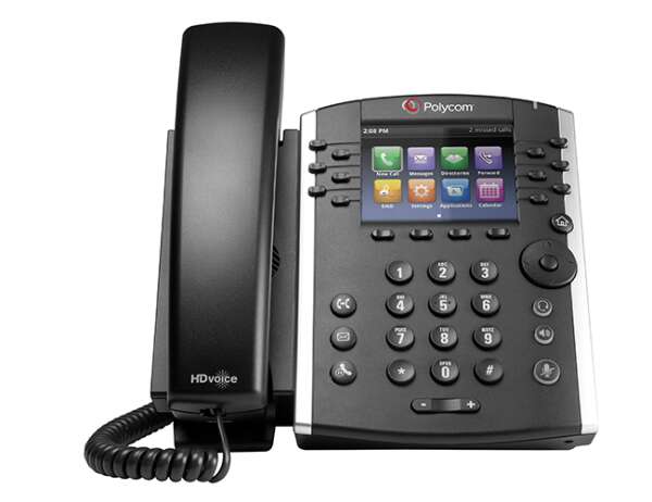 IP-телефон VVX 411 12  SIP аккаунтов, 2 x 10/100/1000 PoE,  LCD 3,0'' 208x104, без БП