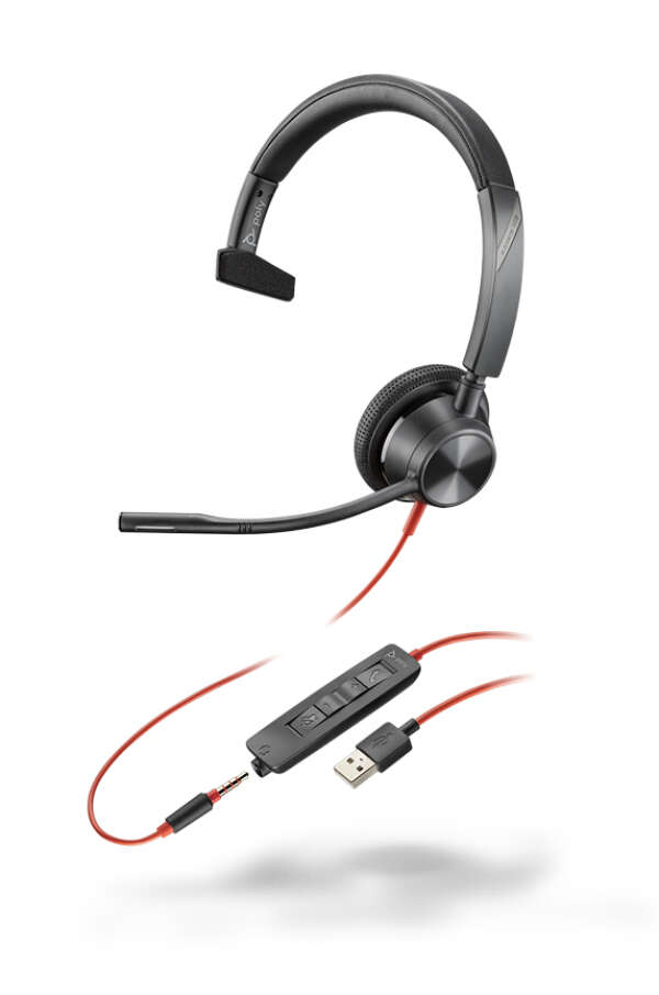 Plantronics BlackWire 3315 USB-A - проводная гарнитура для ПК и мобильных устройств с шумоподавлением (моно, USB-A/jack 3.5)