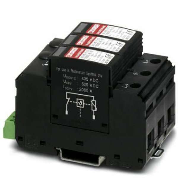 PHOENIX CONTACT — VAL-MS-T1/T2 1000DC-PV/2+V-FM Молниеотвод / разрядник для защиты от импульсных перенапряжений типа 1/2
