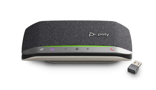 Poly Sync 20+ — USB/Bluetooth спикерфон для ПК и мобильных устройств (USB-A, адаптер BT600, сертифицирован для MS Teams)