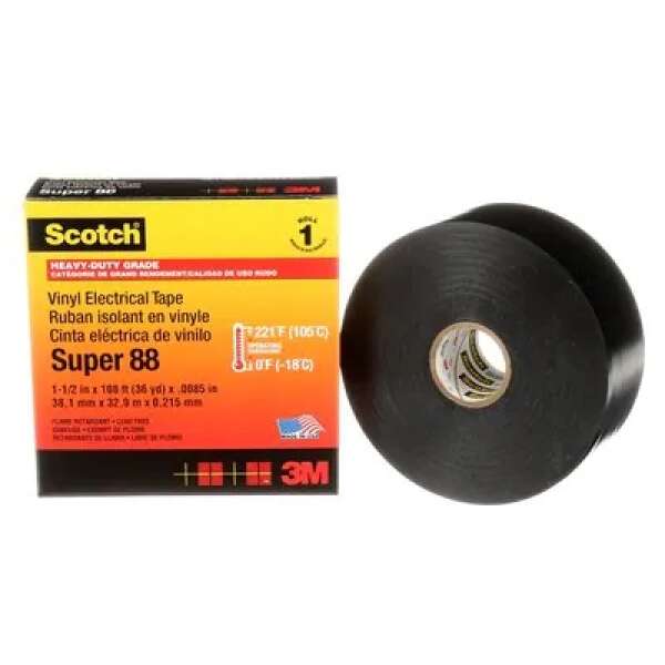3M Scotсh Super 88 - изоляционная лента высшего класса, 38 мм х 33 м х 0,22 мм