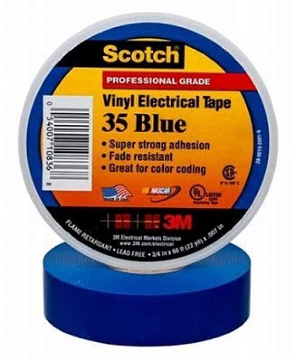3M Scotch® 35 - изоляционная лента высшего класса, синяя, 19 мм х 20 м х 0,18 мм