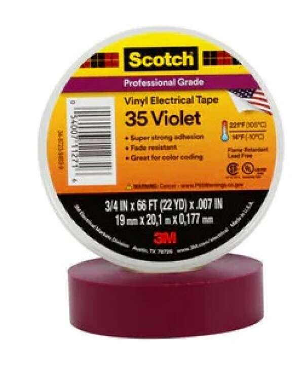 3M Scotch® 35 - изоляционная лента высшего класса, фиолетовая, 19 мм х 20 м х 0,18 мм