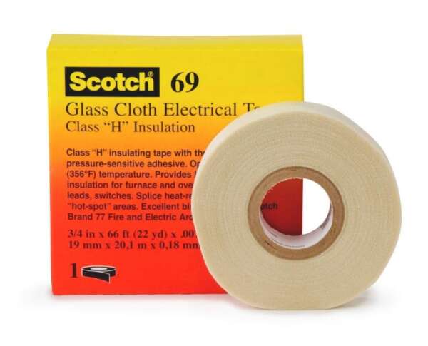 3M Scotch 69 - стекловолоконная электроизоляционная лента, 19 мм х 33 м