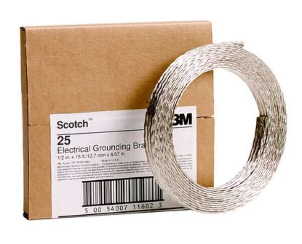 3M Scotch 25 - гибкая токопроводящая лента из покрытой оловом медной проволоки, 25 мм2 х 4,57 м