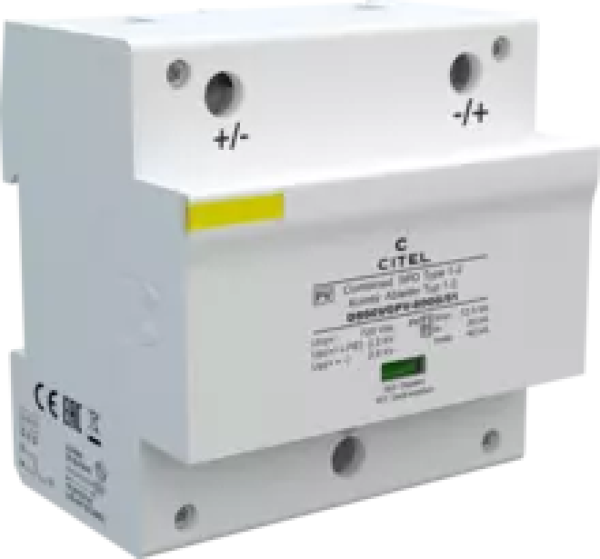CITEL DS60VGPV-600G/51 УЗИП Тип 1+2 для ФЭ системIimp 12,5 кА, Itotal 25 kA ,In 20 кА , Imax 40 КаUcpv 720 VDC (визуальная и дистанционная сигнализация сраб