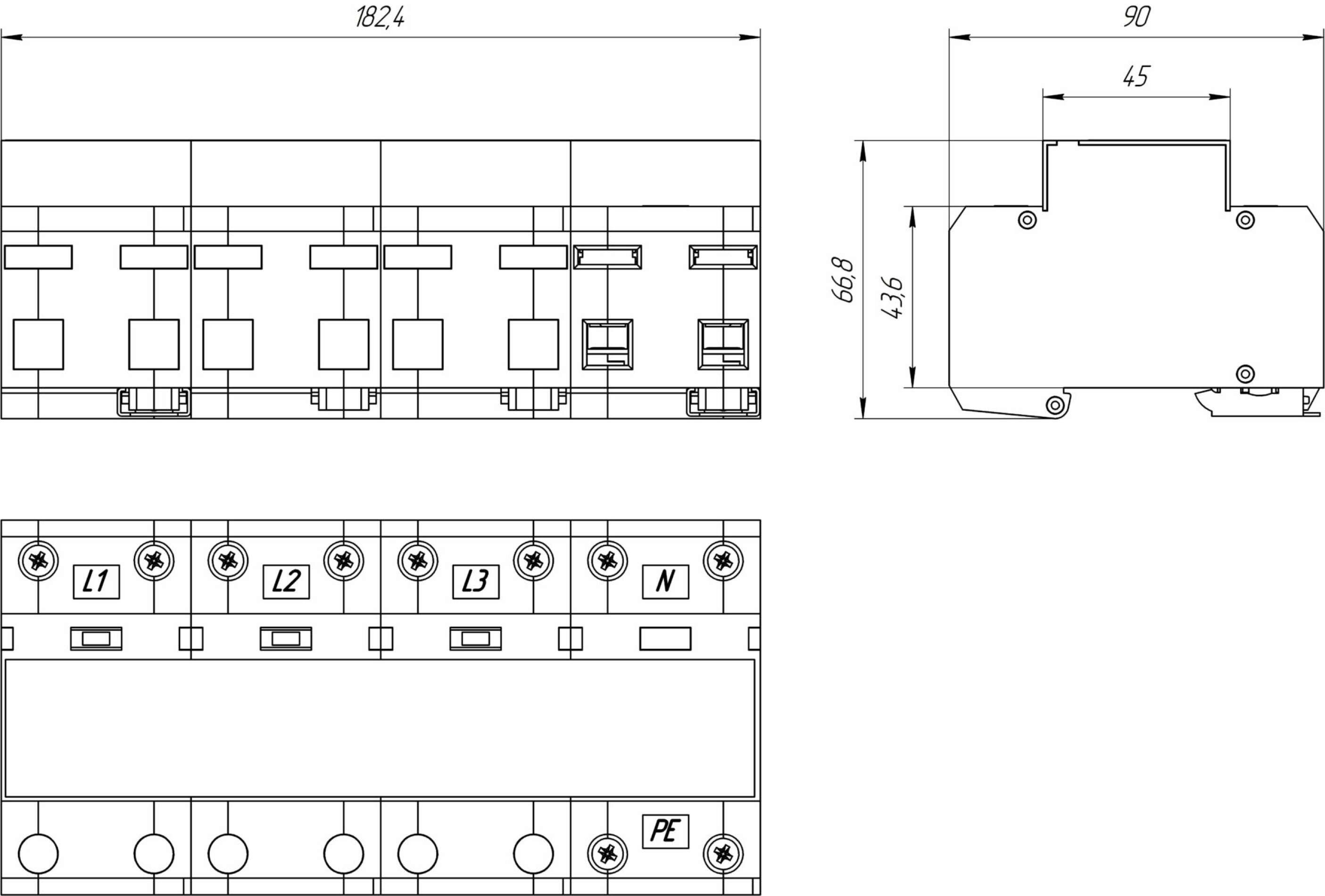 ГРОЗОЩИТ ОП-1-40-1,5-420-3LN — УЗИП четырехмодульное класса 1+2 для сетей TN -C-S цена, купить ОП-1-40-1,5-420-3LN в СвязьКомплект