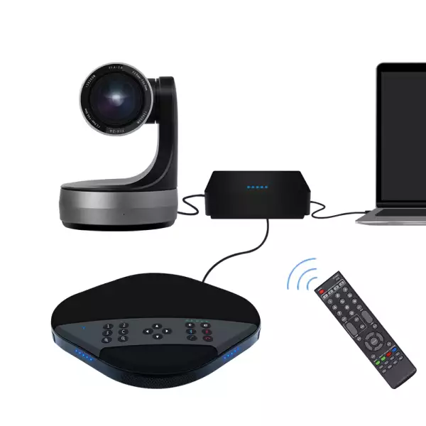 VoiceXpert VXV-420-UMS - система видеоконференций для средней переговорной: камера, всенаправленный спикерфон, коммутационный хаб