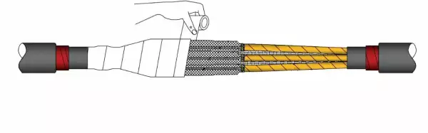 ИМАГ-Муфта-35-J-3х120-240 - комплект соединительной муфты холодной усадки для 3-жильного кабеля с изоляцией из СПЭ на 35 кВ, 3х120-240 мм2