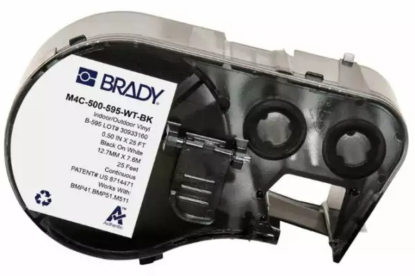 Brady M4C-475-422 непрерывная лента, материал B-422, полиэстер, размер 12.07мм х 7.62м, цвет-черный на белом