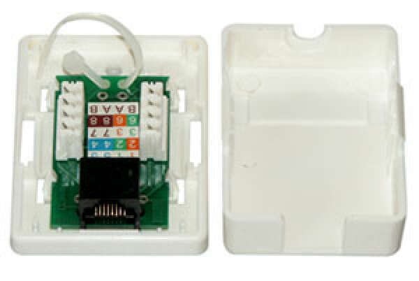 Розетка 1хRJ45UTP, кат5, внешняя