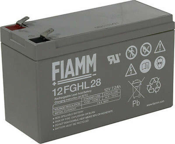 FIAMM 12 FGHL 28 - батарея аккумуляторная серии FGHL (12 В, 7,2 А/ч, 151х65х94 мм, 2,65 кг)