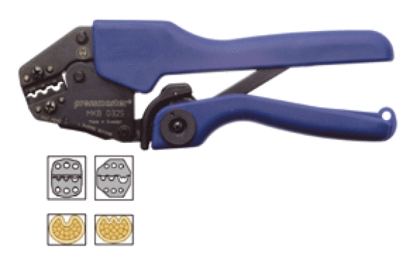 Pressmaster 0325 - пресс-клещи для обжима для неизолированных вилочных и кольцевых наконечников (0,35 – 2,5 мм2)