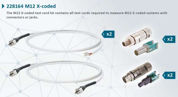 Комплект кабелей для тестирования M12 X-Coded (без адаптеров), Softing