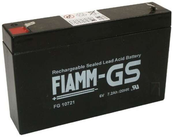 FIAMM FG 10721 - батарея аккумуляторная серии FG (6 В, 7,2 Ач, 151х34х94 мм, 1,23 кг)