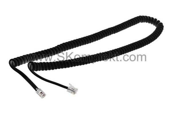 REXANT 18-2043 - шнур витой телефонный, 4 м, черный (10 штук в упаковке)