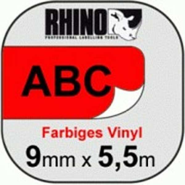 DYMO Rhino S0718510 (18437) - картридж с виниловой лентой (красная), 9 мм x 5,5 м (5 штук в упаковке)