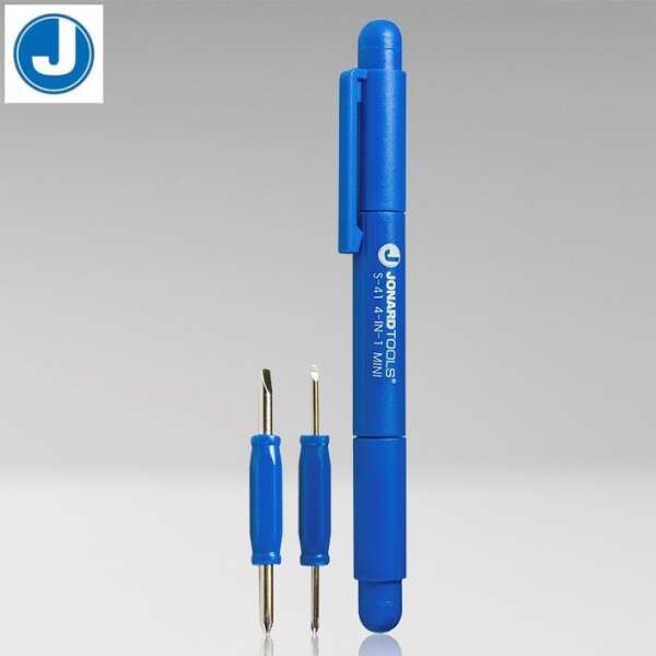 Jonard Tools S-41 - мини отвертка 4 в 1 (PH0, PH00, SL 1.6 и 3.2 мм) в виде ручки с клипсой