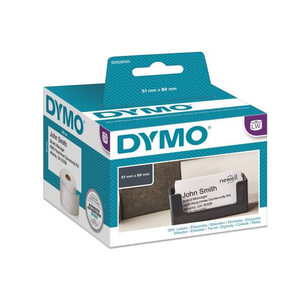 DYMO S0929100 - этикетки для бэйджей, 89х51 мм, 300 шт/рул (6 рулонов в упаковке)