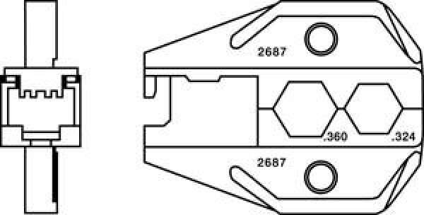 Paladin Tools PA2687 - матрица RJ45 и RG6 CATV (F) для кримперов 1300/8000