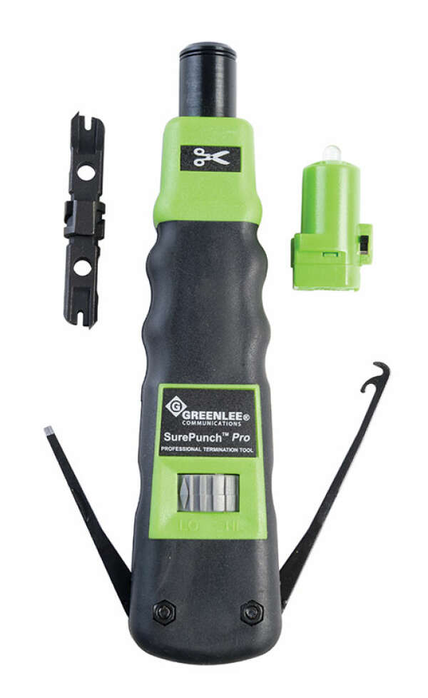 Greenlee PA3584 - ударный инструмент SurePunch Pro PDT для расшивки кабеля на кросс с двойным лезвием 110 и фонариком