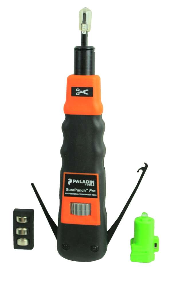 Paladin Tools PA3596 - ударный инструмент SurePunch Pro PDT для расшивки кабеля на кросс с лезвием 110 и фонариком