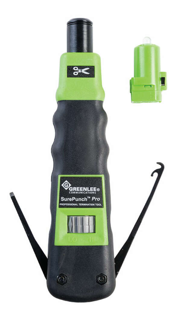 Greenlee SurePunch Pro PDT (PT-3598) - ударный инструмент для расшивки кабеля на кросс с лезвием BIX и фонариком