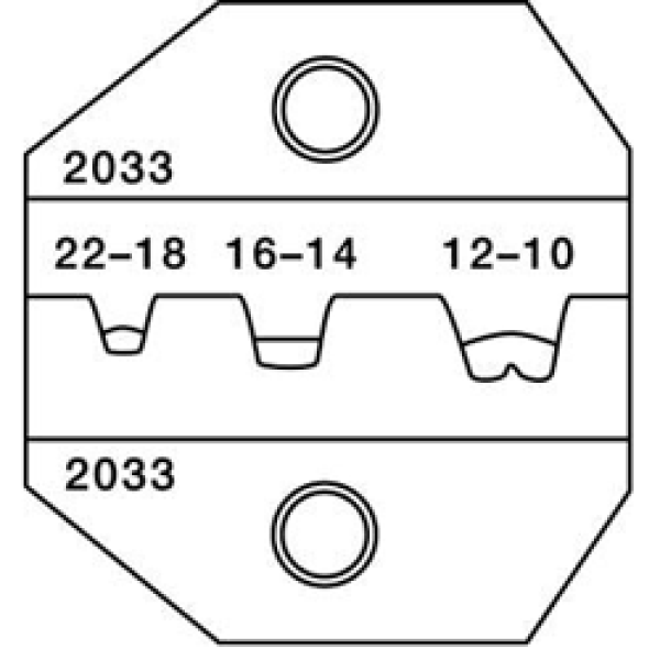 Paladin Tools PA2033 - матрица для установки неизолированных втулочных наконечников при помощи кримперов 1300/8000 (22-10AWG; 0,34-6,0 мм кв.)