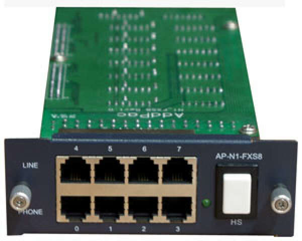 AddPac AP-GS-FXS8, интерфейсный модуль 8 FXS портов (RJ11) для базового шасси