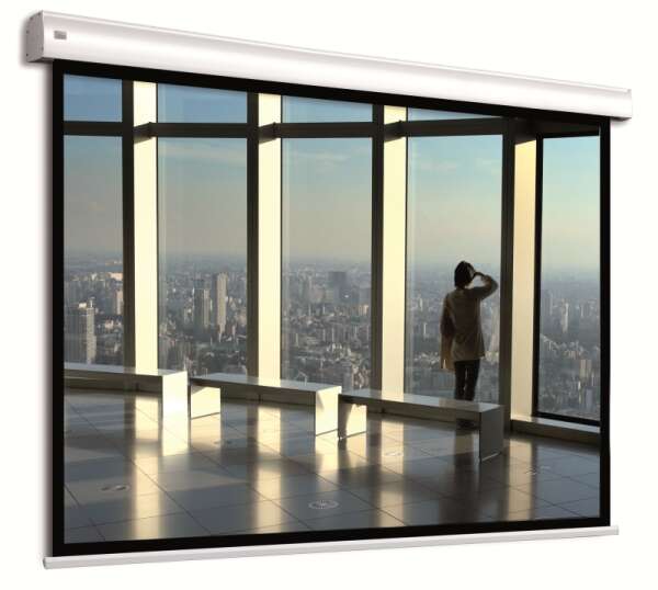 Проекционный экран моторизованный Adeo Alumid with black border, VISION WHITE, 4:3, 390 X 293