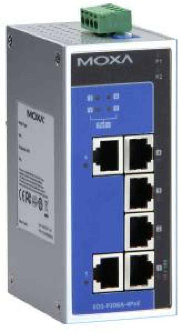 MOXA EDS-P206A-4PoE Неуправляемый промышленный коммутатор 2 x 10/100TX ports, 4 x 10/100TX (POE)