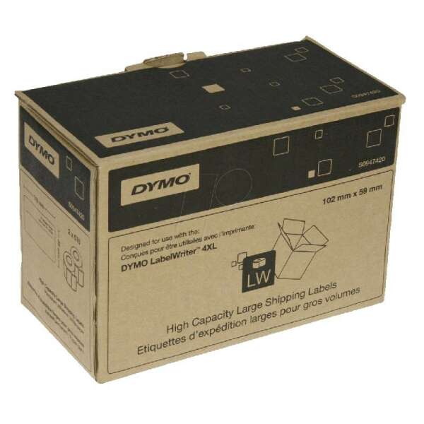 DYMO S0947420 - этикетки многофункциональные для LabelWriter 4XL, 102х59 мм, 575 шт/рул (2 рулона в упаковке)