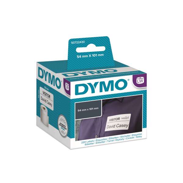 DYMO S0722430/99014 - этикетки адресные бумажные, 101х54 мм, 1x220 шт/рул (6 рулонов в упаковке)