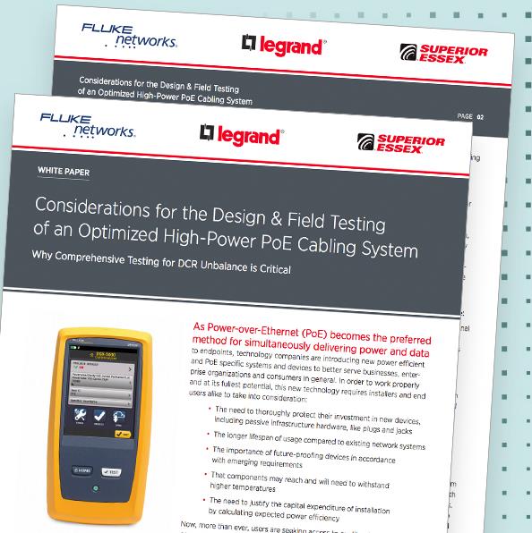 Considerations for the Design and Field Testing of an Optimized High-Power PoE Cabling System